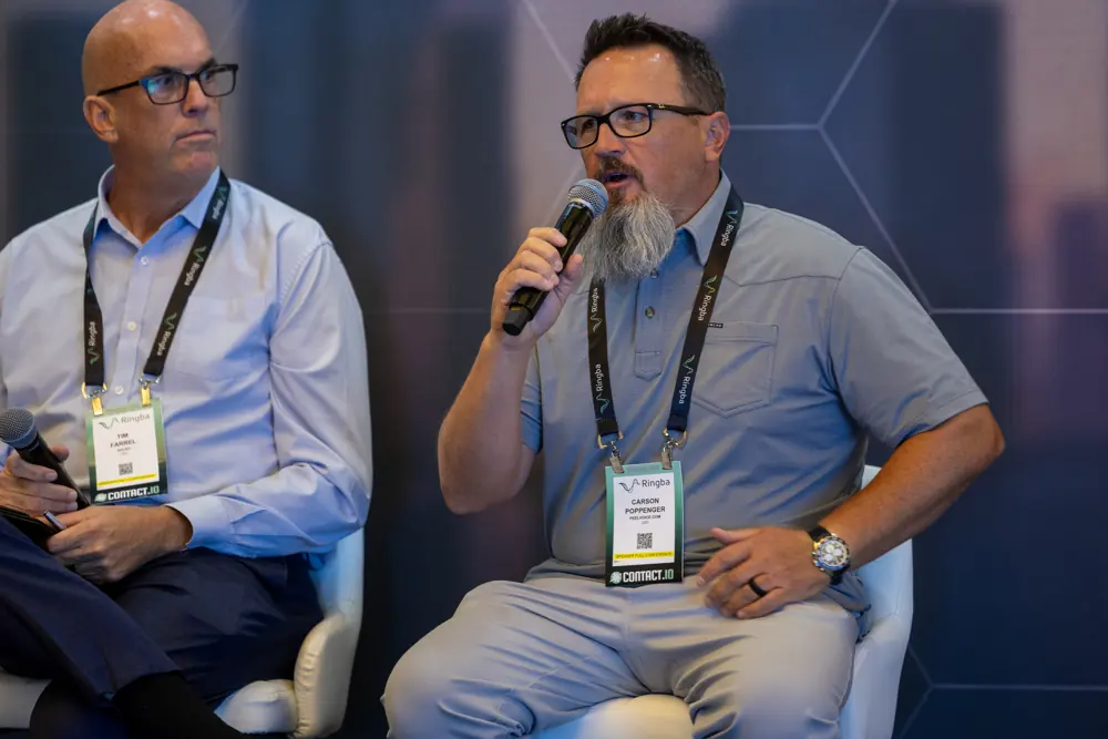 Panelists sharing insights onstage at Contact.io 2026
